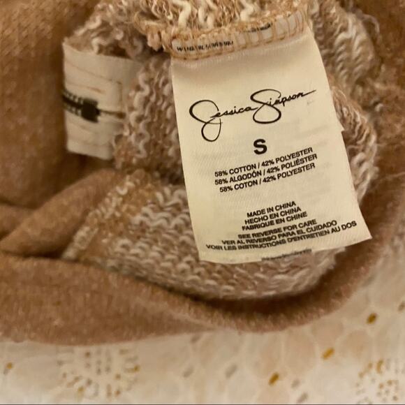 Jessica Simpson Dusty Rose Textured Pullover Sweater with Zipper Detail Size S - Picture 5 of 7